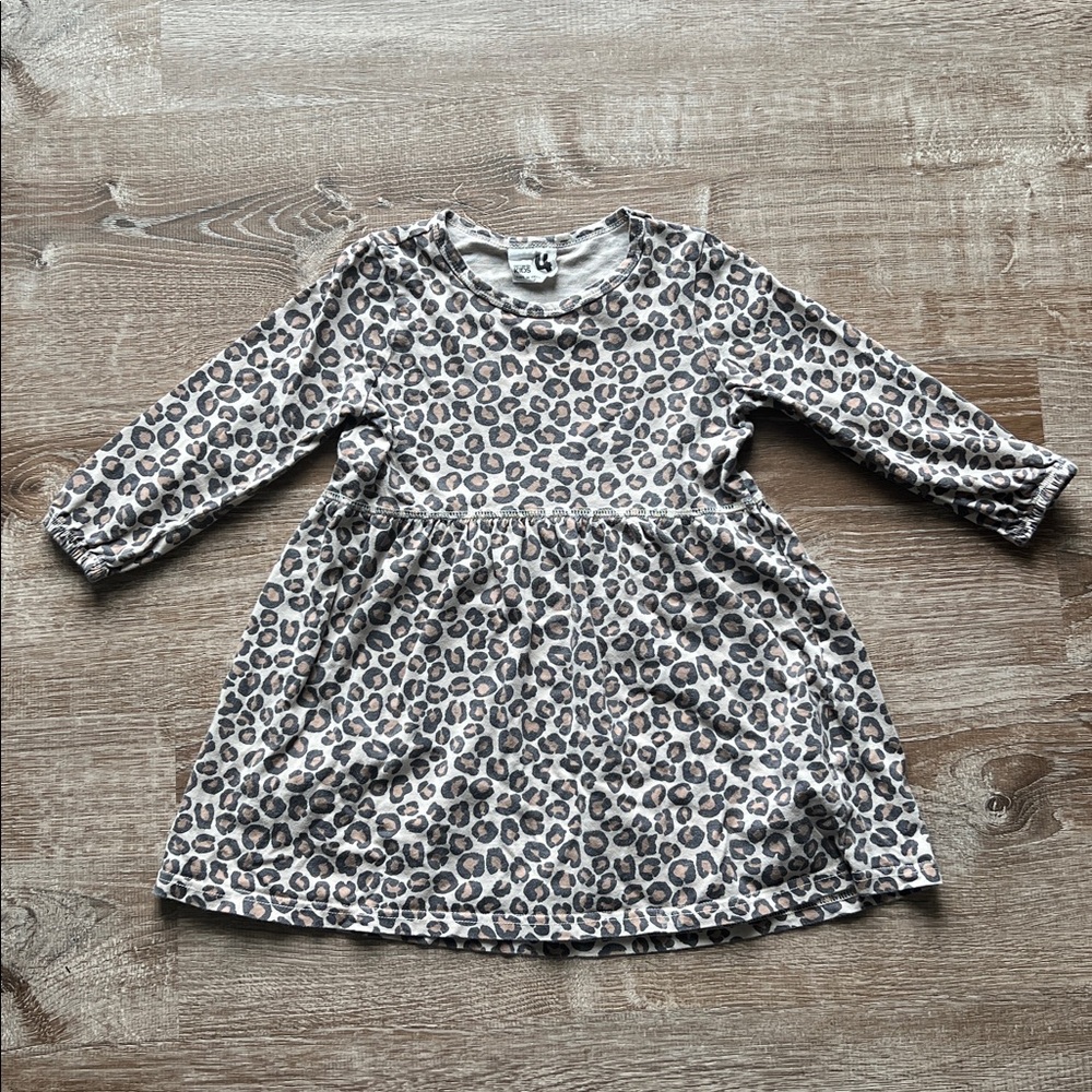 Cotton On Girls Leopard Print Cotton Dress size 4